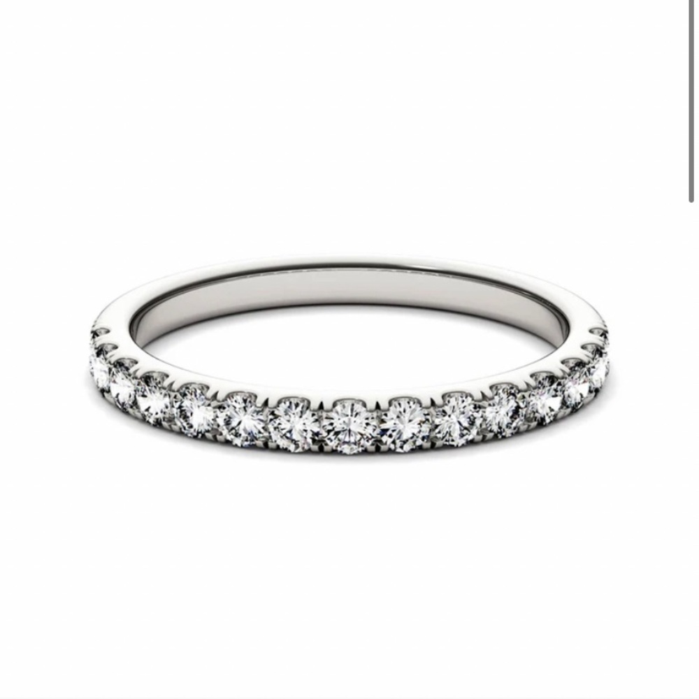 Moissanite Wedding Band in Platinum (3/8 ct. tw.)